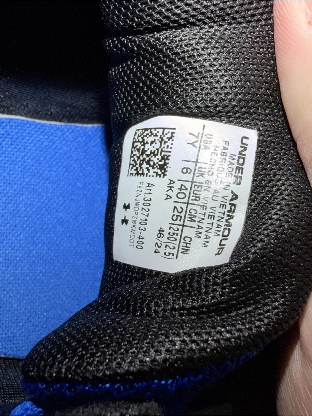 Under Armour Blue Kids Running Shoes